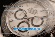 Rolex Daytona Chrono Swiss Valjoux 7750 Automatic Steel Case with White Dial and Steel Bracelet - 1:1 Origianl (AR)