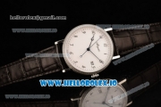 Breguet Classique Japanese Miyota 9015 Automatic Movement Rose Gold White Dial and Arabic Numeral Markers Leather Strap (FF)