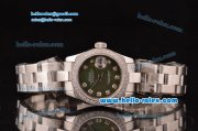 Rolex Datejust Lady 2813 Automatic Steel Case with Grey Mop Dial Diamond Markers and Diamond Bezel ETA Coating