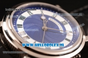 Breguet Marine Big Date Clone Breguet Automatic Steel Case with Blue Dial and Black Leather Strap