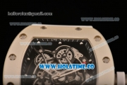 Richard Mille RM 055 Bubba Watson Tourbillon Manual Winding Steel Case with Skeleton Dial and Dot Markers - Black Inner Bezel