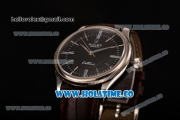Rolex Cellini Time Asia 2813 Automatic Steel Case with Brown Leather Strap Stick Markers and Black Dial (BP)