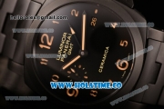 Panerai PAM 438 O Luminor GMT Clone Panerai P.9000 Automatic Full Ceramic Case with Black Dial and Arabic Numeral Markers (ZF)