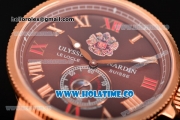 Ulysse Nardin Imperial St. Petersburg Maxi Marine Chronometer Enamel Limited Edition Auotmatic Rose Gold Case with Brown Dial and Roman Numeral Markers