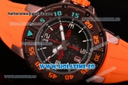 Richard Mille RM028 Swiss Valjoux 7750 Automatic Brown PVD Case with Skeleton Dial and Orange Rubber Strap - Red