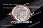 Glashutte Senator Automatic Miyota 9015 Automatic Rose Gold Case with White Dial Diamonds Bezel and Black Leather Strap