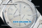 Audemars Piguet Royal Oak Swiss ETA 2824 Automatic Full Steel with White Dial and Stick Markers - 1:1 Origianl (ZF)