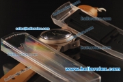 Panerai Luminor Marina PAM177 Swiss ETA 6497 Manual Winding Titanium Case with Black Dial and Dark Orange Leather Strap