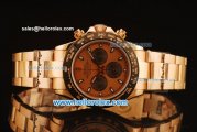 Rolex Daytona Chronograph Swiss Valjoux 7750 Automatic Rose Gold Case and Rose Gold Dial with PVD Bezel-Rose Gold Strap