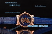 Ulysse Nardin Freak Asia ST18-CHG Automatic Rose Gold Case with Blue Leather Strap Blue Dial Numeral Markers