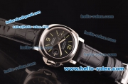 Panerai Luminor Marina PAM00104 Swiss Valjoux 7750-MD Automatic Steel Case with Black Dial and Black Leather Strap - 1:1 Original
