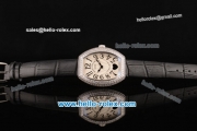 Franck Muller Heart Swiss Quartz Steel Case with Black Leather Strap Diamond Bezel and White Dial - ETA Coating