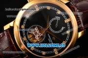 Vacheron Constantin Patrimony Tourbillon Swiss ETA 2824 Automatic Yellow Gold Case with Black Dial and Diamonds Markers