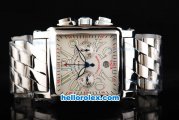 Franck Muller Conquistador Swiss Valjoux 7750 Automatic Movement Steel Case with White Dial and Numeral Markers-Steel Strap