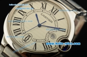 Cartier Ballon Bleu De Swiss ETA 2836 Automatic Steel Case/Bezel/Strap White Dial Roman Markers