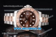 Rolex Yacht Master 40 Miyota 8215 Automatic Two Tone Case/Bracelet with Brown Dial and Dot Markers