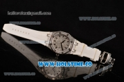 Audemars Piguet Royal Oak Lady Swiss Quartz Steel/Diamonds Case with White Rubber Strap and Diamonds Dial (EF)