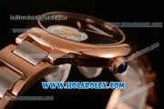 Cartier Rotonde De Miyota Quartz Two Tone Case/Bracelet with Brown Dial