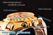 Rolex Daytona Chrono Swiss Valjoux 7750-SHG Automatic Gold Case/Strap with Stick Markers and White Dial