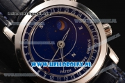 Patek Philippe Grand Complication 9015 Auto Steel Case with Blue Dial and Blue Leather Strap