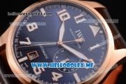 IWC Big Pilot Clone IWC 521111 Automatic Rose Gold Case with Blue Dial and Brown Leather Strap Arabic Numeral Markers