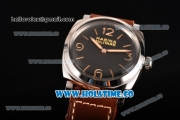 Panerai Radiomir 1940 3 Days Marina Militare Acciaio PAM 587 Clone P.3000 Manual Winding Steel Case with Black Dial and Yellow Stick/Arabic Numeral Markers (KW)