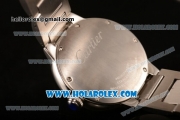 Cartier Rotonde De Miyota Quartz Steel Case/Bracelet with Silver Dial
