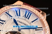 Cartier Ballon Bleu Tourbillon Seagull ST80 Tourbillon Manual Winding Rose Gold Case with White Dial and Diamonds Bezel