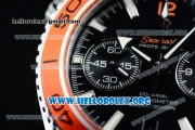 Omega Seamaster Planet Ocean Chrono Clone Omega 9300 Automatic Steel Case with Black Dial and Orange Rubber Strap (EF)