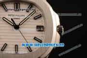 Patek Philippe Nautilus Jumbo Miyota 9015 Automatic Full Steel with White DIal and Stick Markers - 1:1 Original