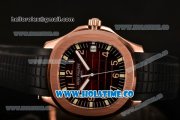 Patek Philippe Aquanaut Miyota 9015 Automatic Rose Gold Case with Coffee Dial and Arabic Numeral Markers (BP)