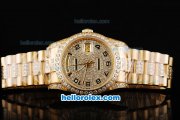 Rolex Day-Date Automatic Full Gold with Diamond Bezel and Diamond Dial