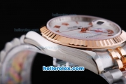 Rolex Datejust Oyster Perpetual Automatic Rose Gold Bezel with White Dial and Roman Marking-Small Calendar