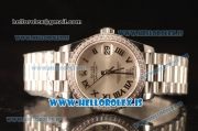 Rolex Datejust 31 Steel 2836 Auto With Steel Bracelet Sliver Dial Roman Diamond Bezel