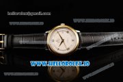 Omega De Ville Prestige Co-Axial Clone Omega Calibre 2500 Automatic Movement Yellow Gold White Dial and Roman Numeral Markers Leather Strap (YF)