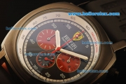 Ferrari Chronograph Quartz PVD Case with Black Dial/Red Subdials and Black Rubber Strap