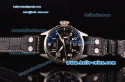 IWC Big Pilot ST25 Automatic Steel Case with Black Dial Numeral Markers and Black Leather Strap