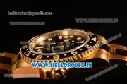 Rolex GMT-Master II Swiss ETA 2836 Automatic Yellow Gold Case With Ceramic Bezel Black Dial 116718 BK