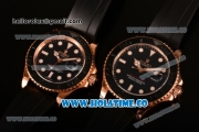 Rolex Yachtmaster 40 Asia 2813 Automatic Rose Gold Case with Black Dial and White Dot Markers (GF)