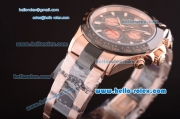 Rolex Daytona Automatic 7750 Coating Rose Gold Case and RG/PVD Strap with Black Dial