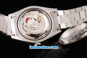 Rolex Day Date II Oyster Perpetual Automatic Movement Silver Case with Black Dial and White Number Markers