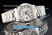 Rolex Datejust Swiss ETA 2671 Automatic Steel Case with White Dial Diamonds Markers and Steel Bracelet (BP)