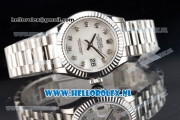 Rolex Datejust Swiss ETA 2671 Automatic Steel Case with White Dial Diamonds Markers and Steel Bracelet (BP)