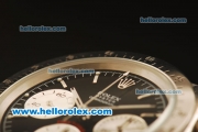 Rolex Daytona Vintage Chronograph Swiss Valjoux 7750 Steel Case/Strap with Black Dial and White Stick Markers