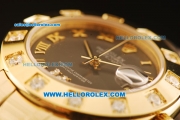 Rolex Datejust Automatic Movement Full Gold Chocolate Dial and Diamond Bezel-ETA Coating Case