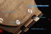 Audemars Piguet Royal Oak Offshore Chronograph Swiss Valjoux 7750 Automatic Movement Titanium Case with Black Dial and Black Leather Strap