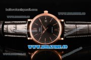 IWC Portofino Automatic Miyota 9015 Automatic Rose Gold Case with Black Dial and Stick Markers