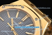 Audemars Piguet Royal Oak Swiss ETA 2824 Automatic Full Yellow Gold with Gold Sitck Markers and Blue Dial - 1:1 Original