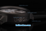 U-Boat Italo Fontana Swiss Valjoux 7750 Automatic Movement PVD Case with White Dial and Black Markers-Black Leather Strap