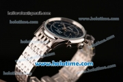 Omega De Ville Co-Axial Chronograph VK Quartz Movement Steel Case and Strap with Blue Dial